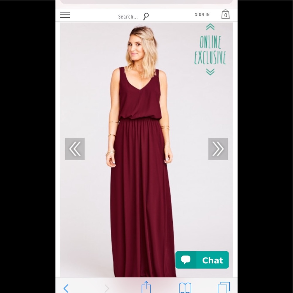 XS Kendall Maxi Merlot Chiffon Dress